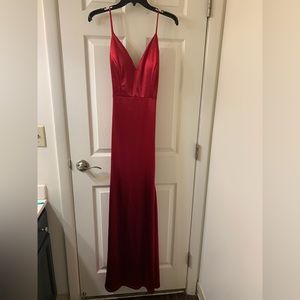 Windsor red satin formal long dress
